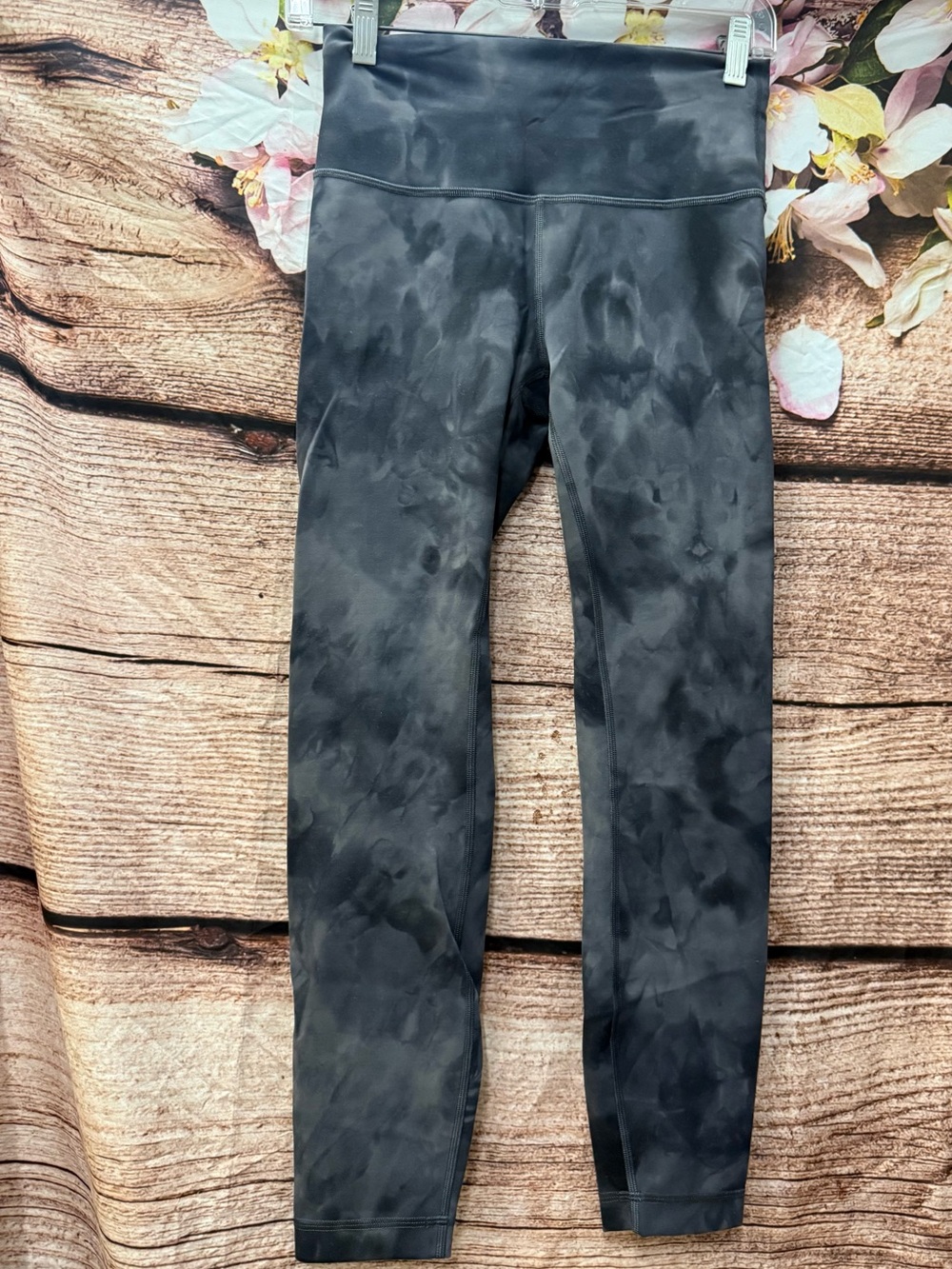 Black Tie-Dye High-Waist Active Leggings